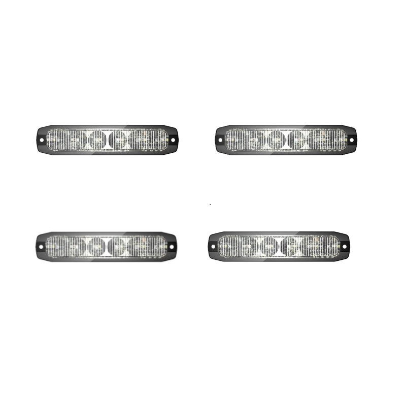 4 Stück-911Signal FIN6 LED-Frontblitzer gelb - wasserdicht! ECE-R65